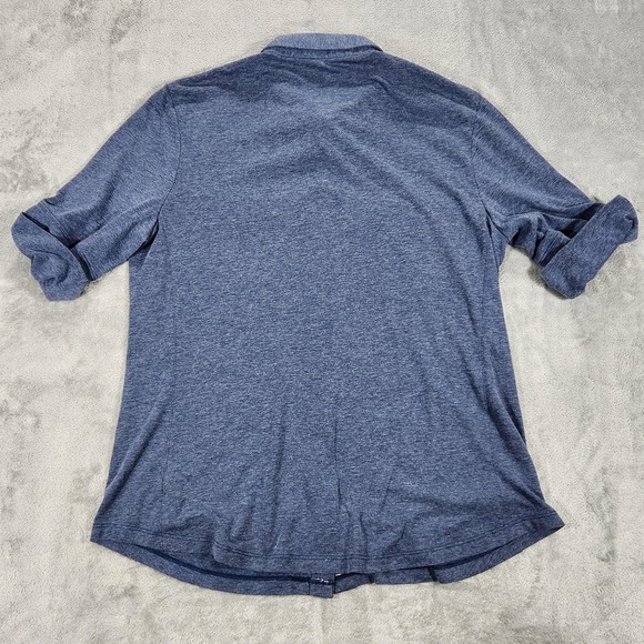 Stio Shirt Womens Large Blue Button Down Roll Tab Long Sleeve Pockets 14941 - Picture 2 of 12